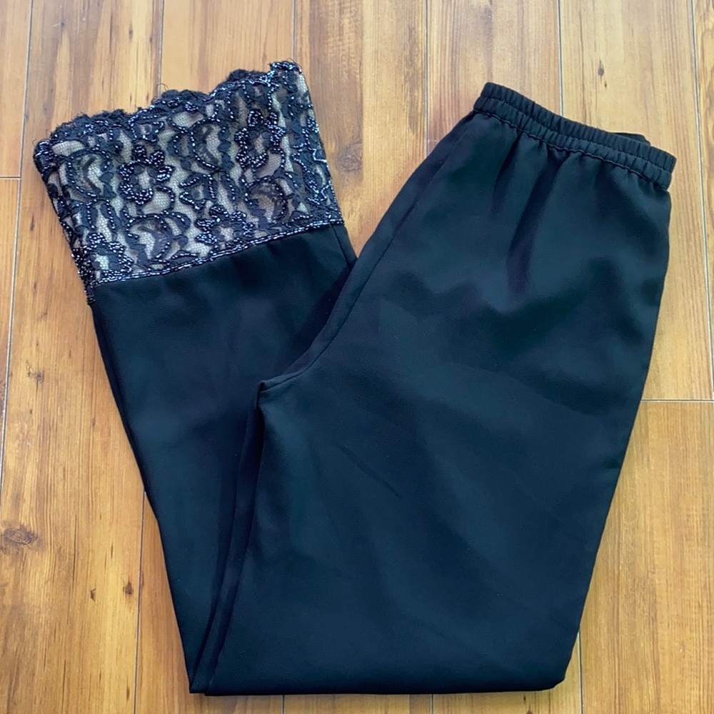 Jkara beautiful bead and lace embroidered Wide Leg dress pant